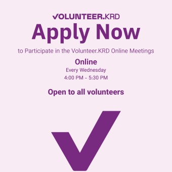 Volunteer.KRD Weekly Online Meetings